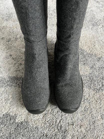 Prada SS1999 wool velcro boots