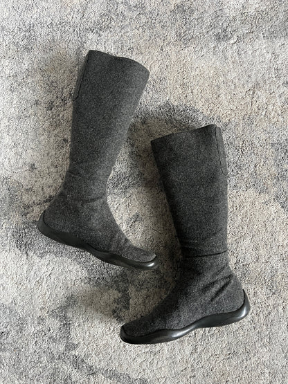 Prada SS1999 wool velcro boots