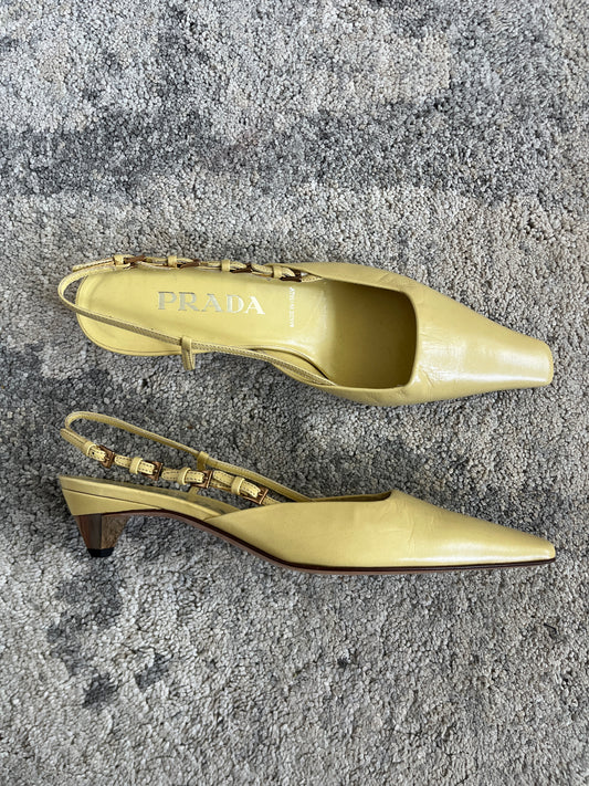 Prada 2000 leather slingbacks heels