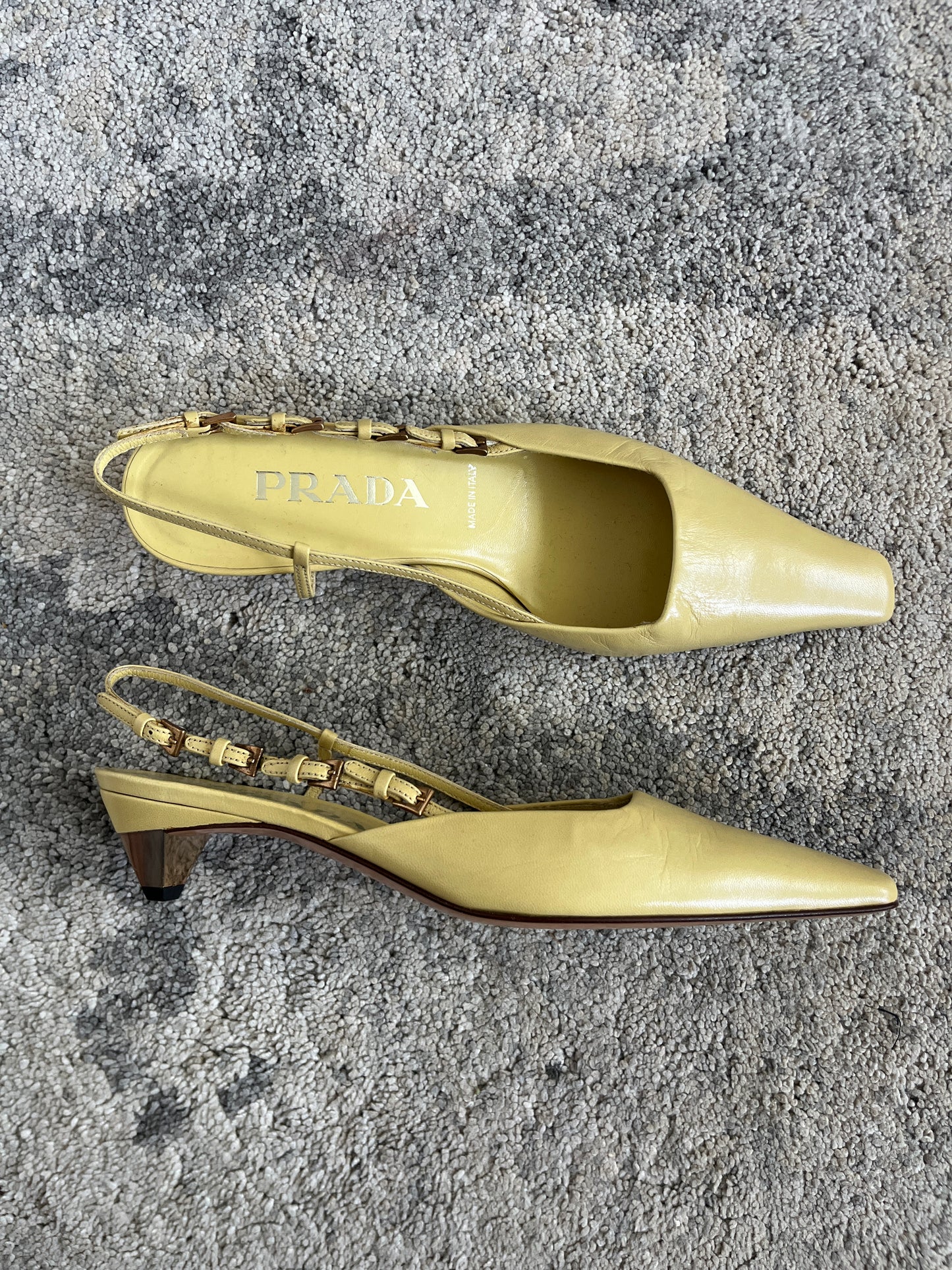 Prada 2000 leather slingbacks heels