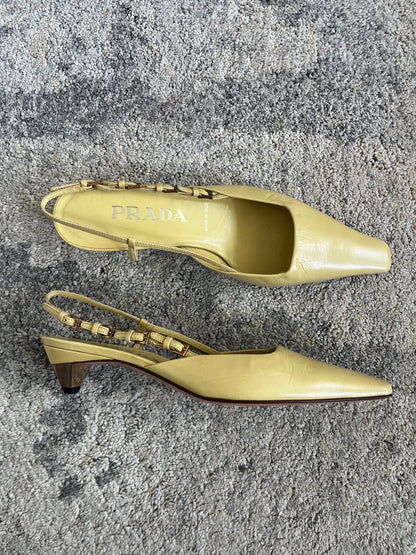 Prada 2000 leather slingbacks heels