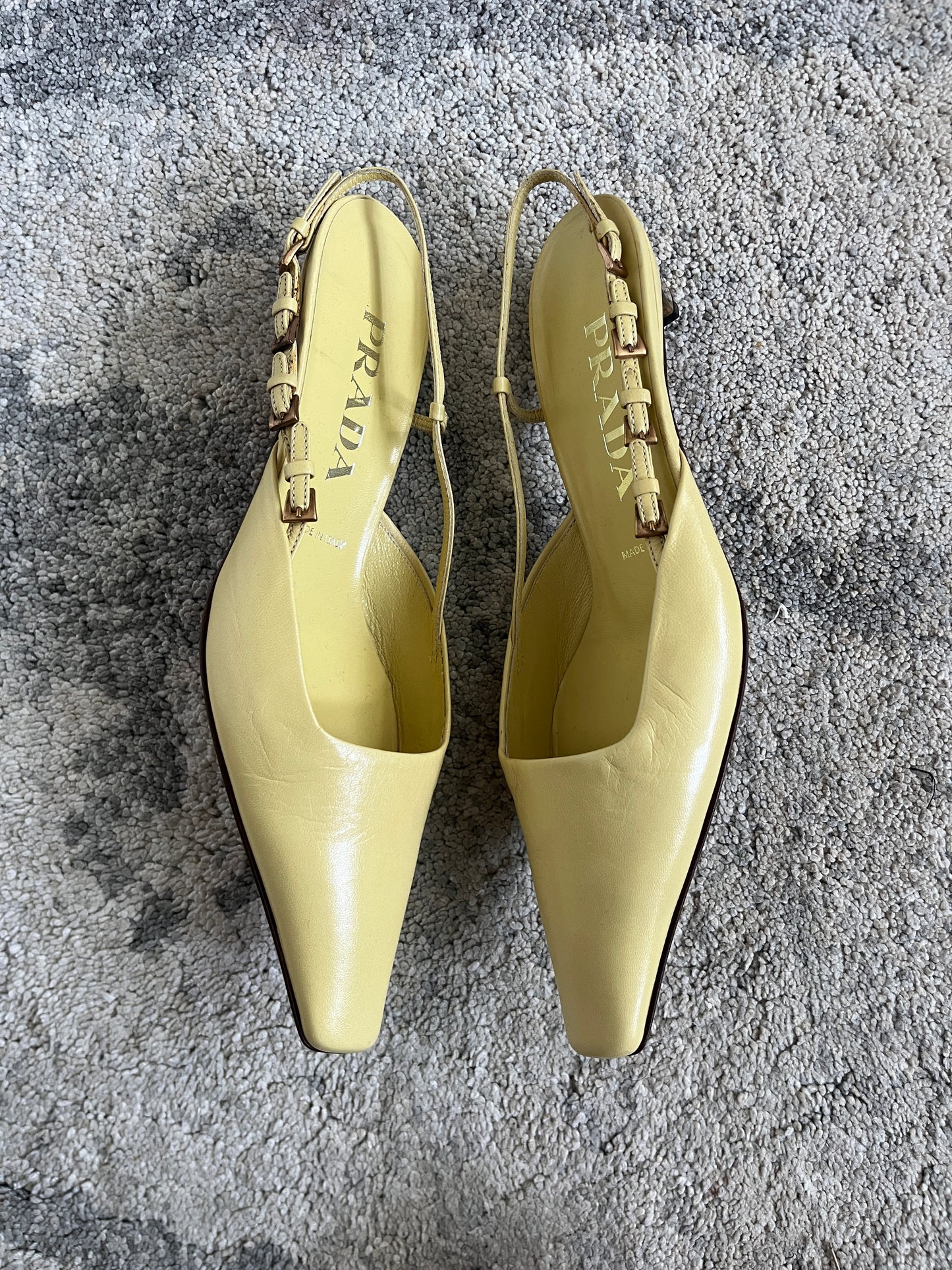 Prada 2000 leather slingbacks heels