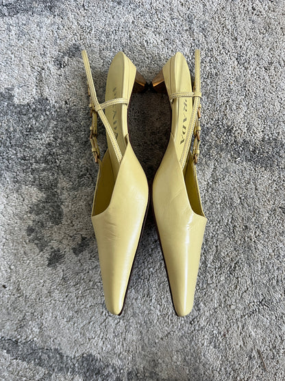 Prada 2000 leather slingbacks heels