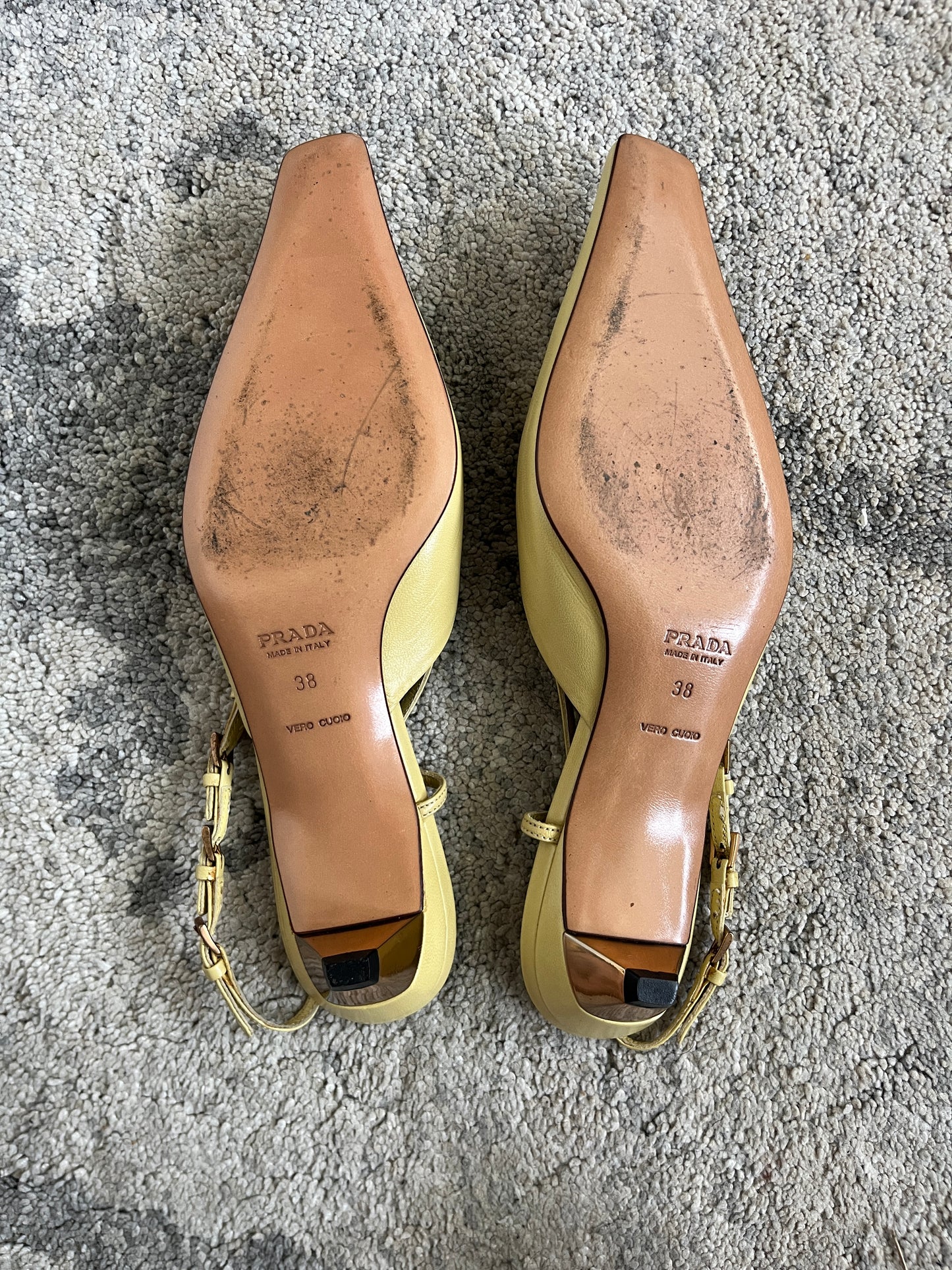 Prada 2000 leather slingbacks heels
