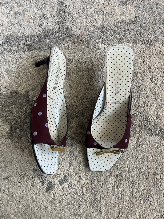 Prada SS2000 polkadot silk heels