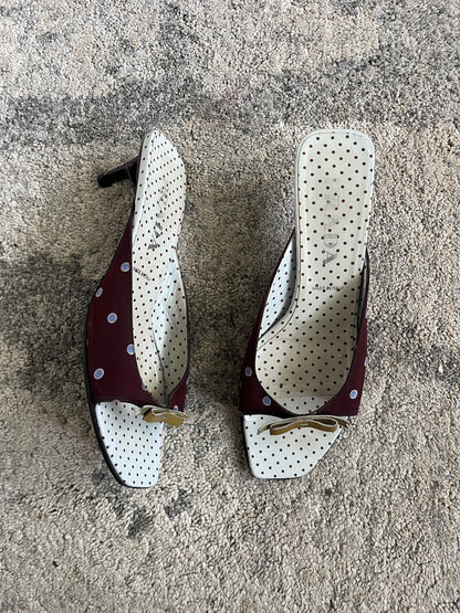 Prada SS2000 polkadot silk heels