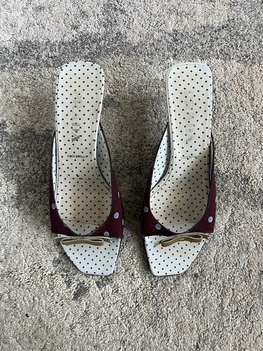 Prada SS2000 polkadot silk heels