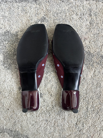 Prada SS2000 polkadot silk heels
