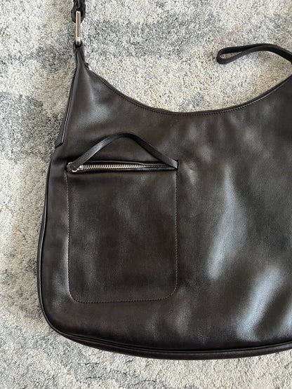 Prada FW1999 brown leather crossbody bag