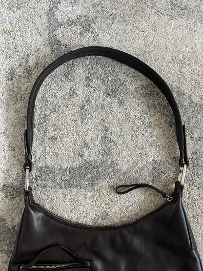 Prada FW1999 brown leather crossbody bag
