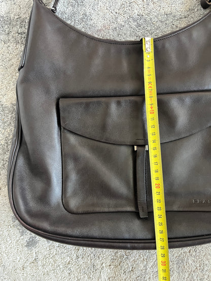 Prada FW1999 brown leather crossbody bag
