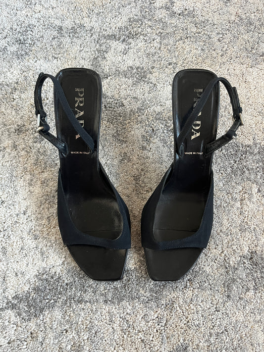 Prada SS2000 silk kitten heels