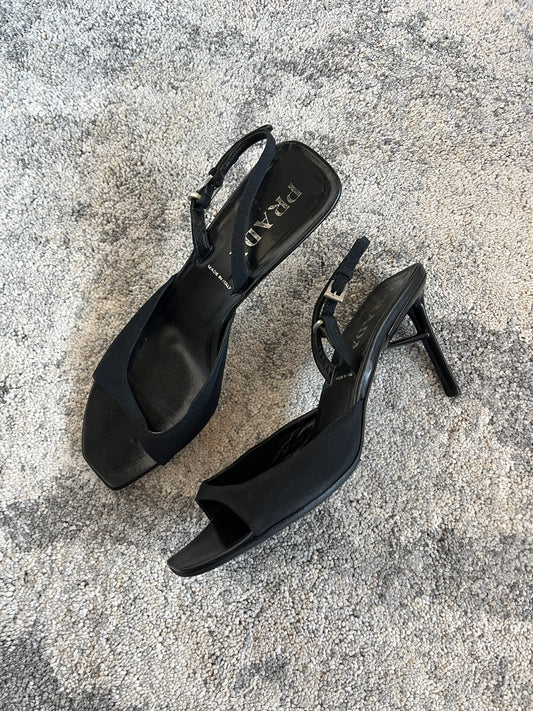 Prada SS2000 silk kitten heels
