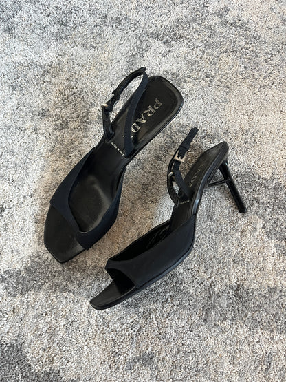 Prada SS2000 silk kitten heels