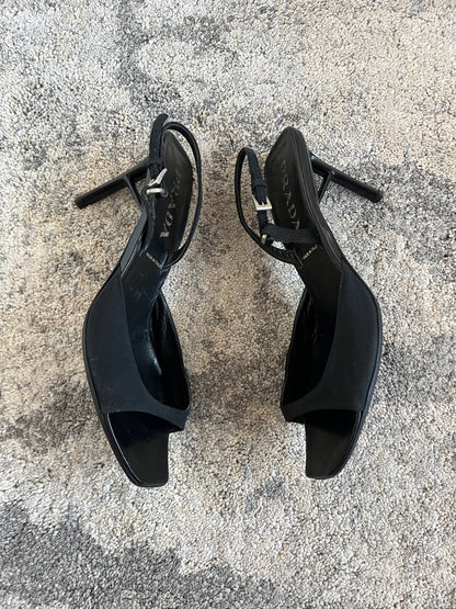 Prada SS2000 silk kitten heels