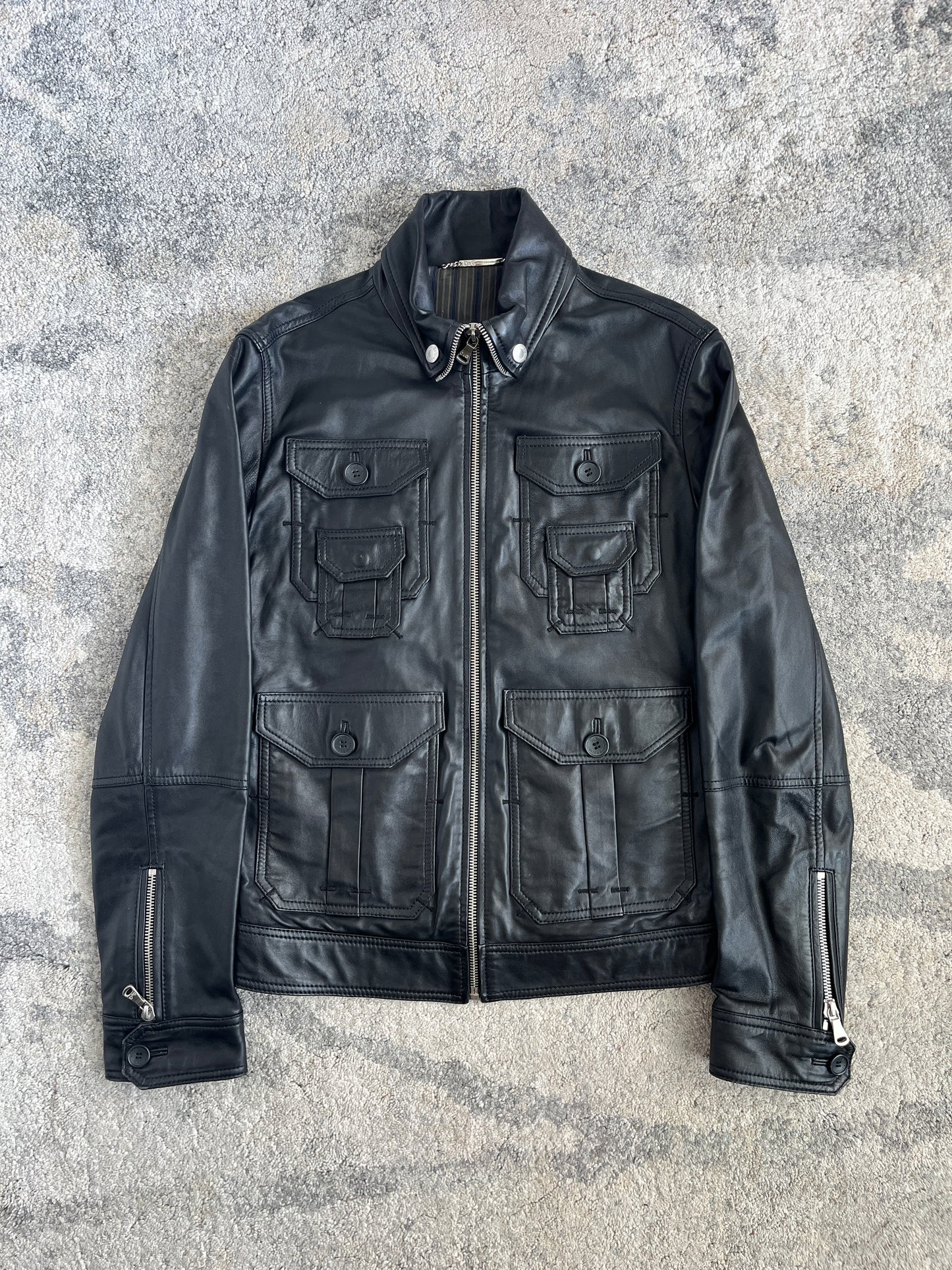 D&G 2000's multipockets leather jacket