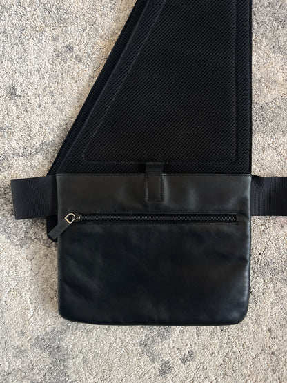 Miu Miu FW1999 leather & mesh chest rig
