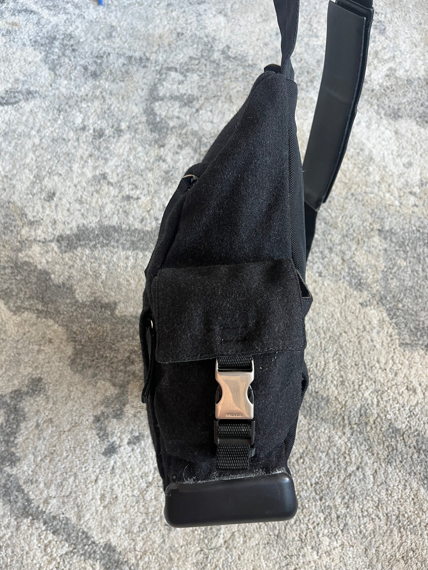 Prada FW1999 wool chest rig backpack