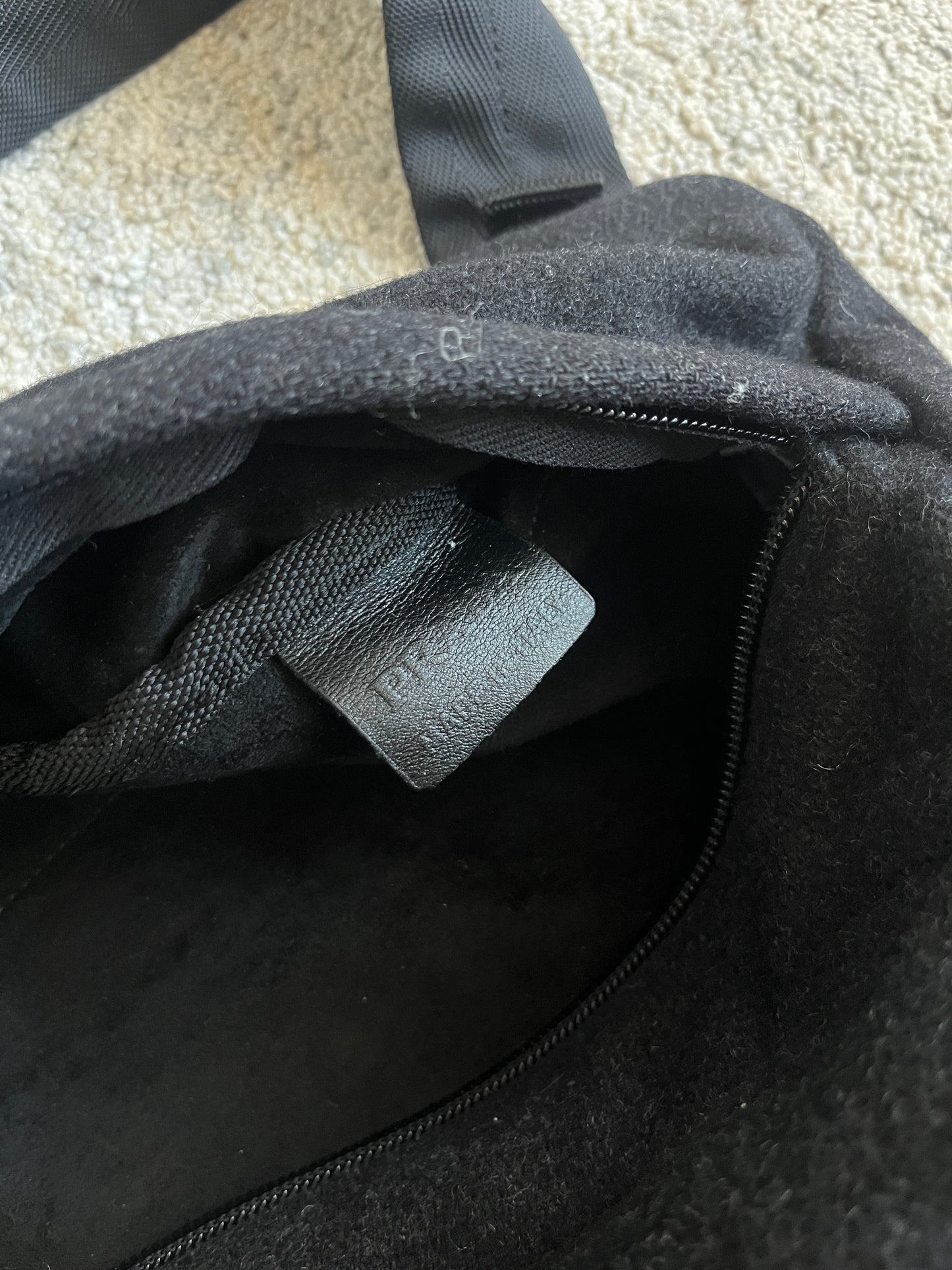 Prada FW1999 wool chest rig backpack