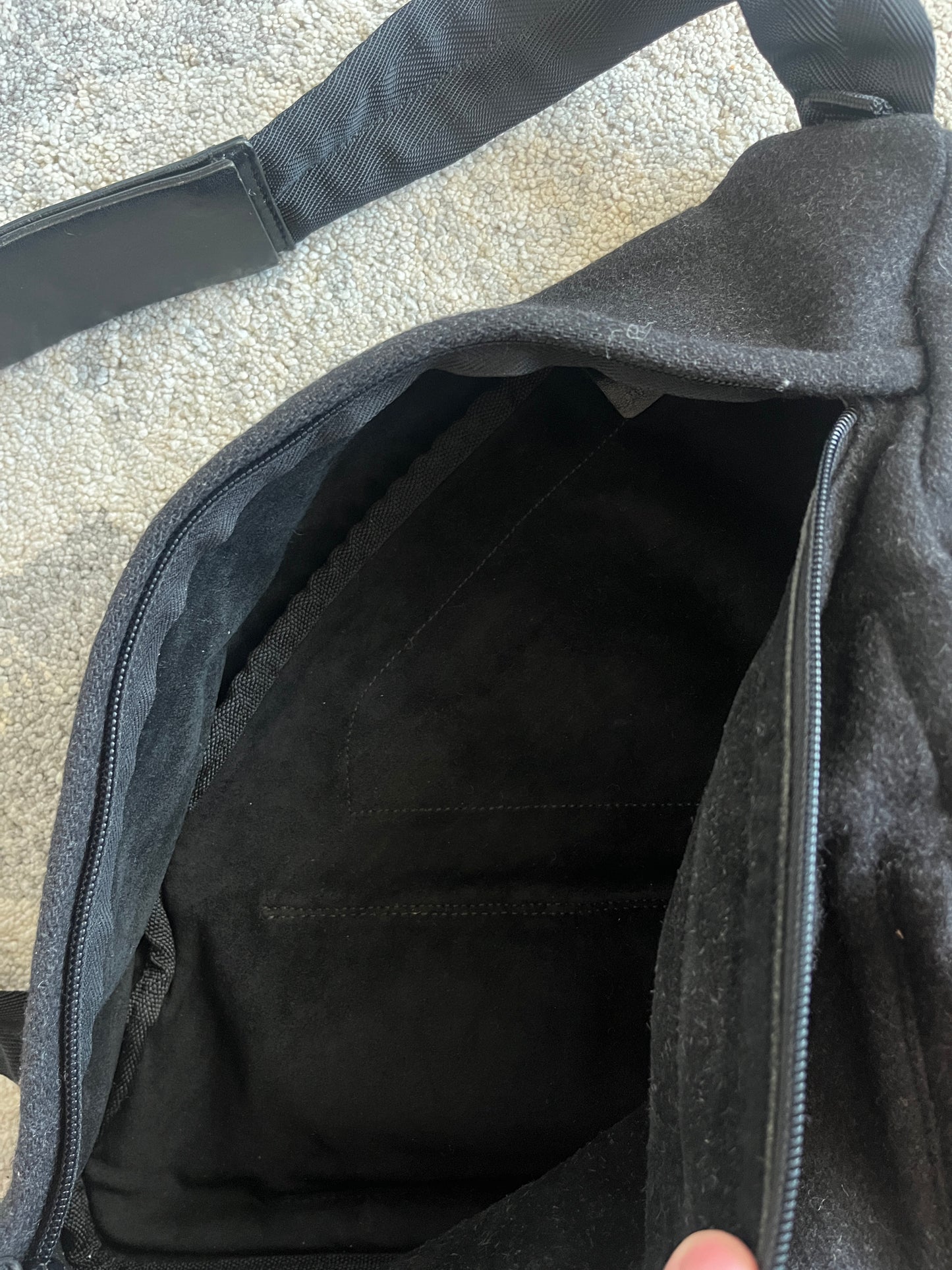 Prada FW1999 wool chest rig backpack