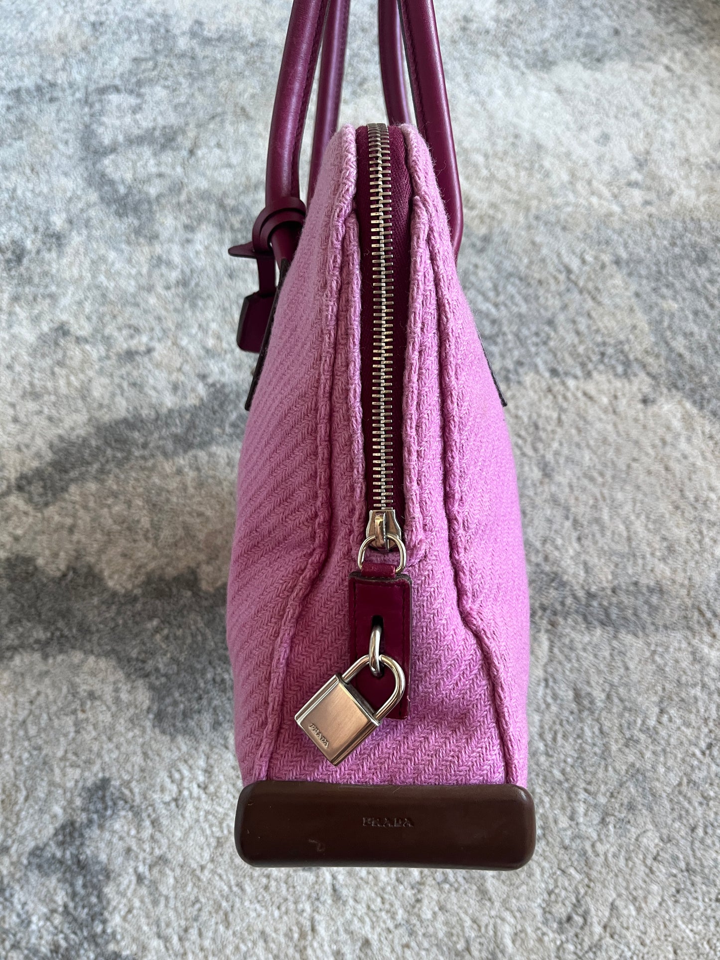 Prada FW1999 wool pink handbag