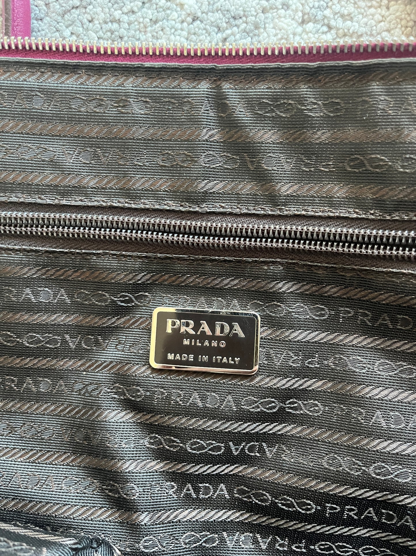 Prada FW1999 wool pink handbag