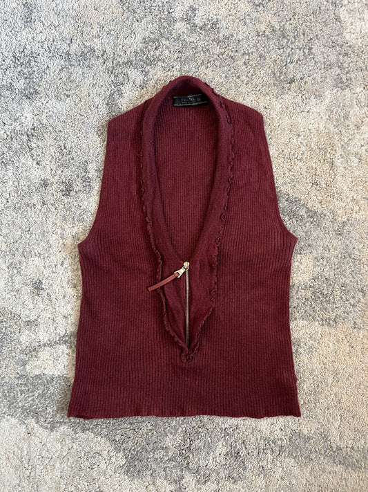 Prada FW1999 middle zip cachemir top