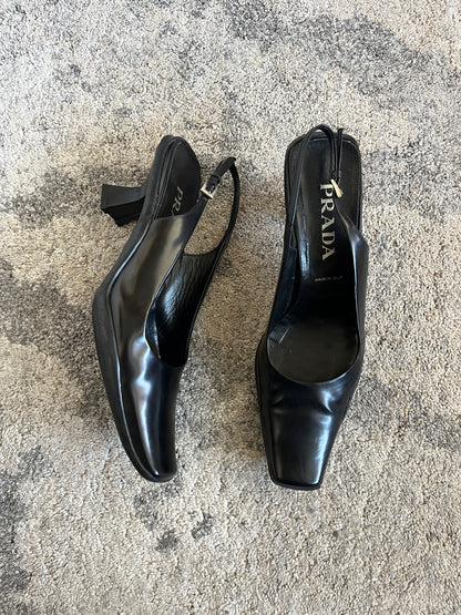 Prada FW1999 leather slingbacks heels