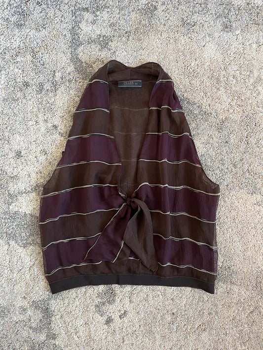 Prada FW2000 stripe silk top