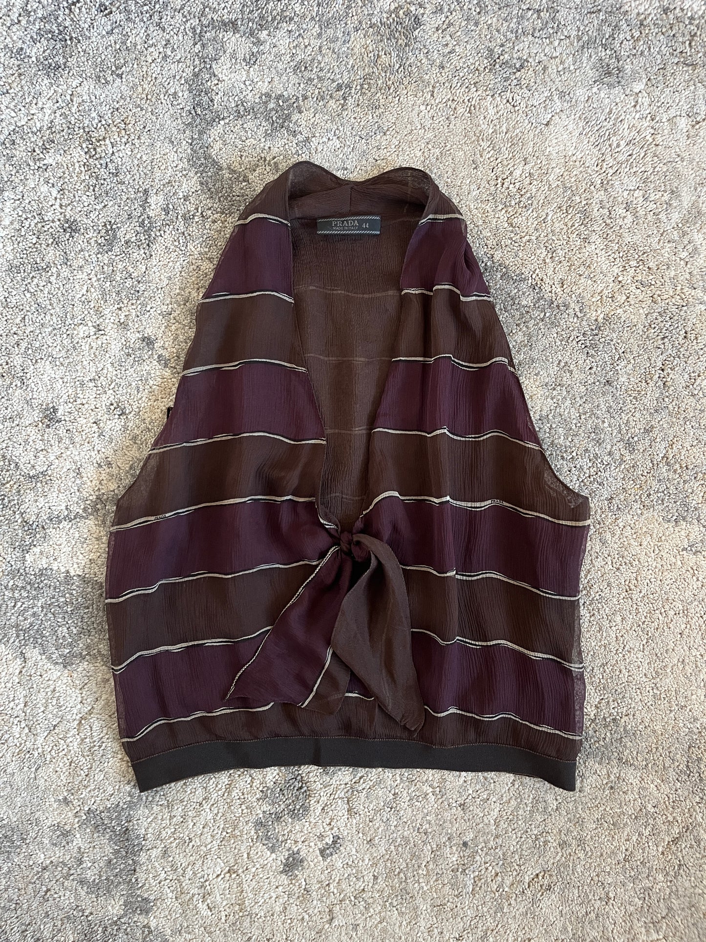 Prada FW2000 stripe silk top