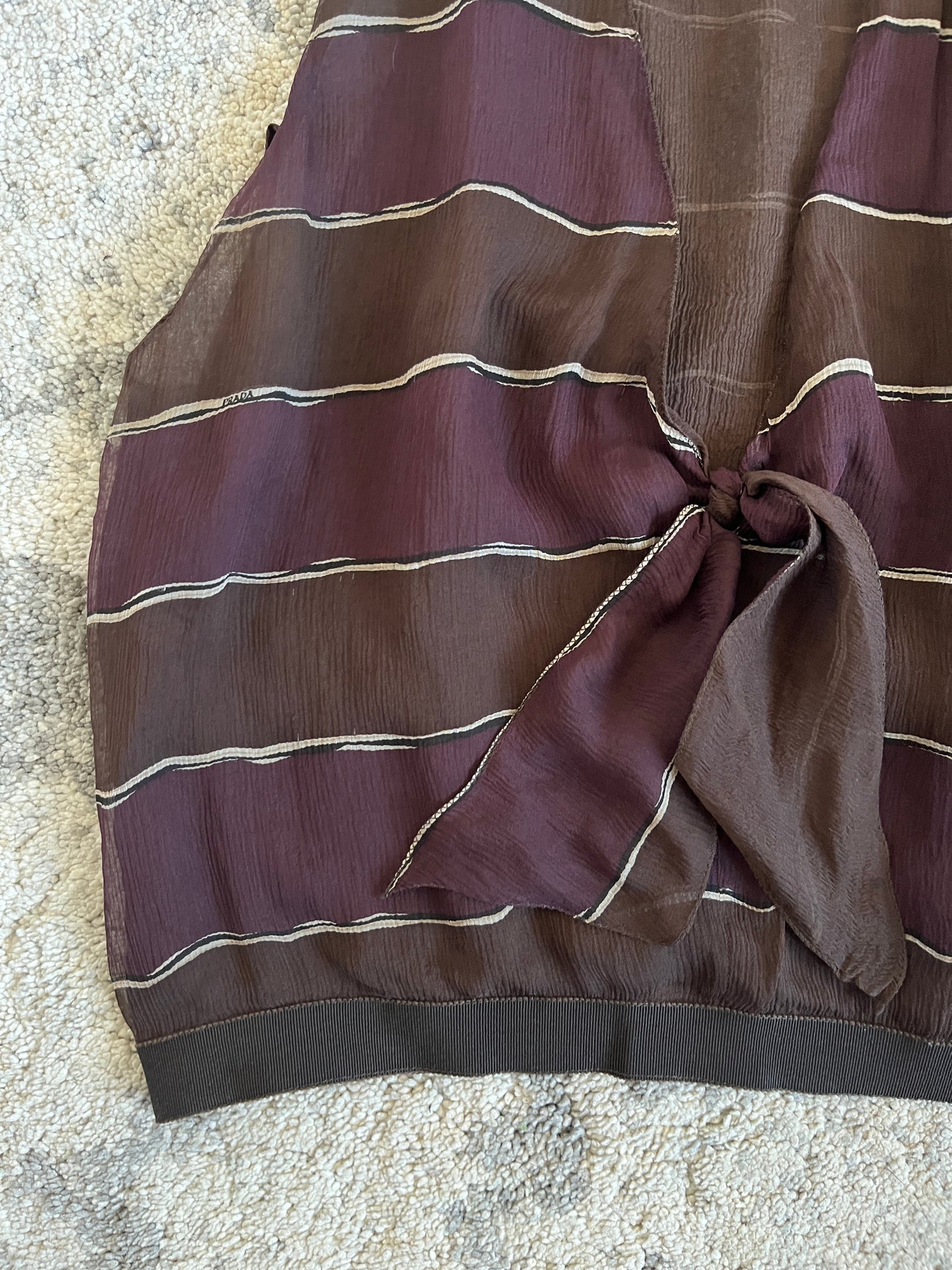 Prada FW2000 stripe silk top