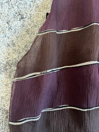 Prada FW2000 stripe silk top
