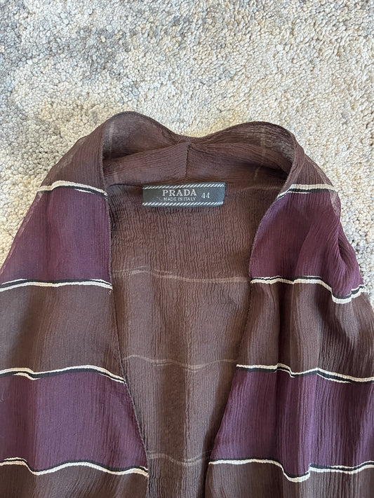 Prada FW2000 stripe silk top