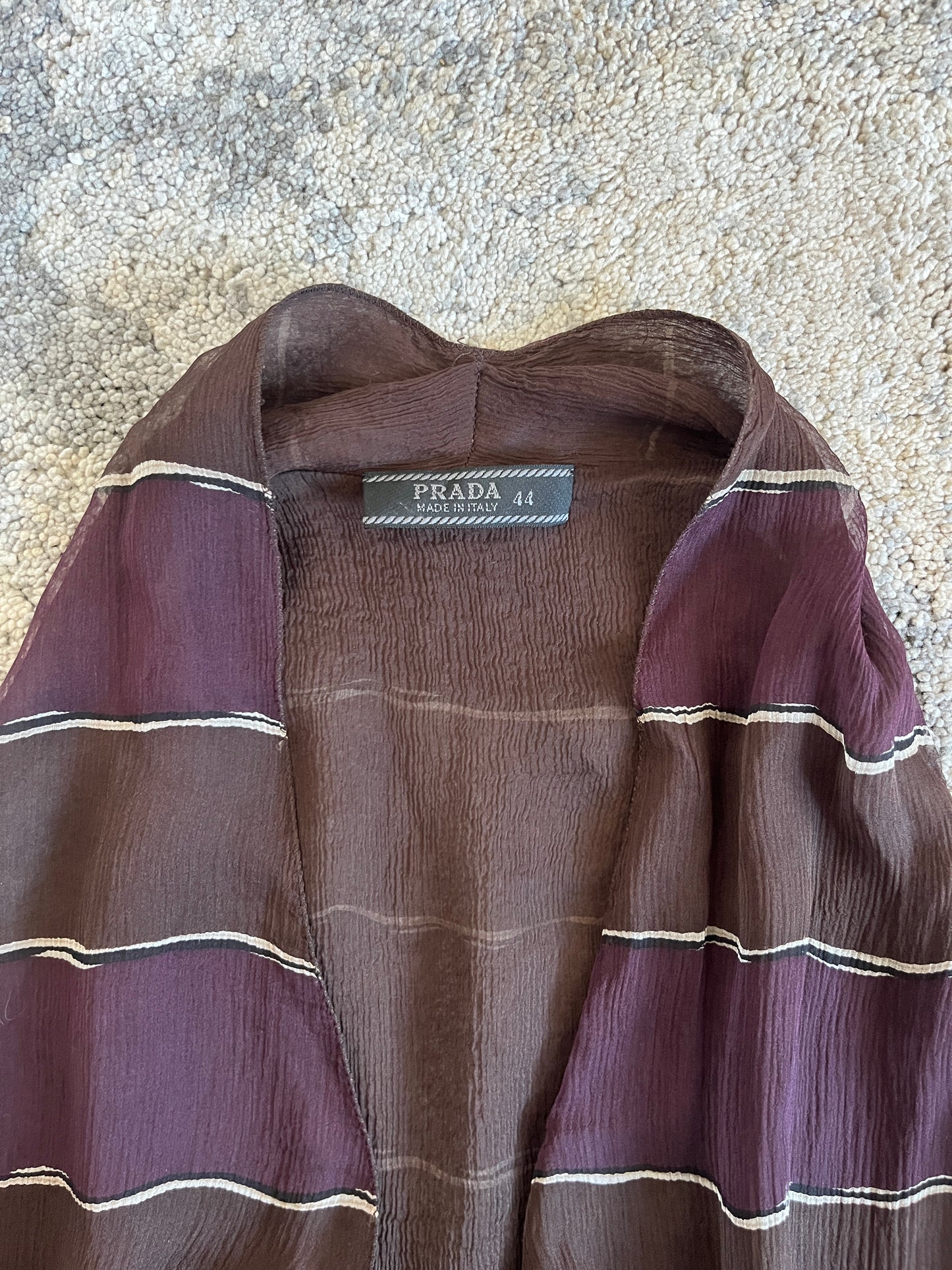 Prada FW2000 stripe silk top