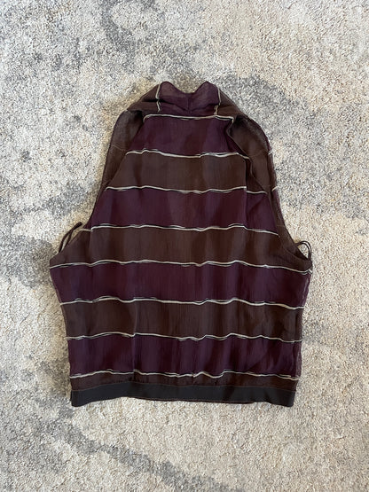 Prada FW2000 stripe silk top