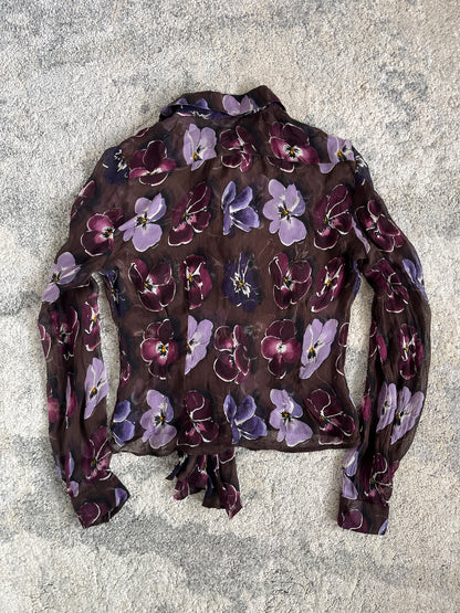 Prada FW2000 silk flowers shirt