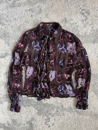 Prada FW2000 silk flowers shirt