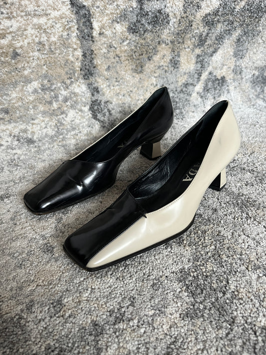 Prada SS1997 square toe heels