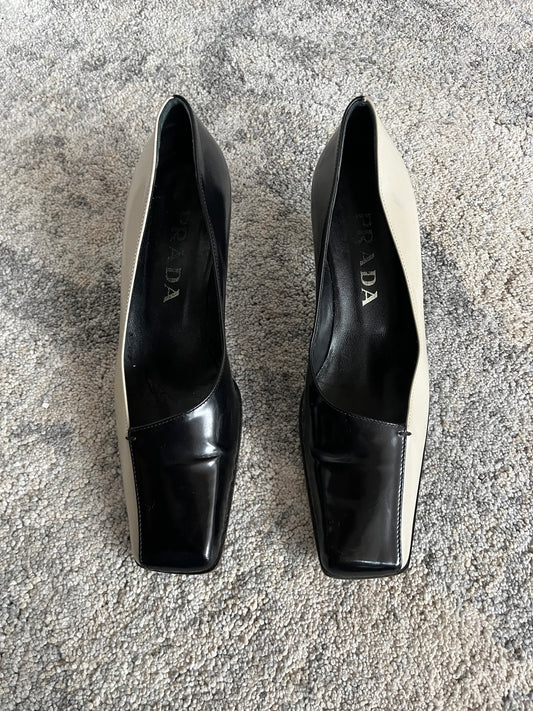 Prada SS1997 square toe heels