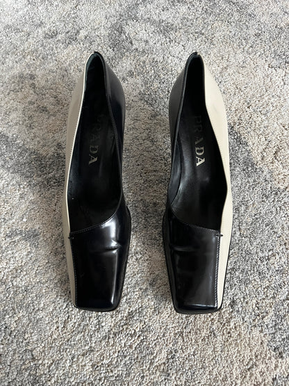 Prada SS1997 square toe heels