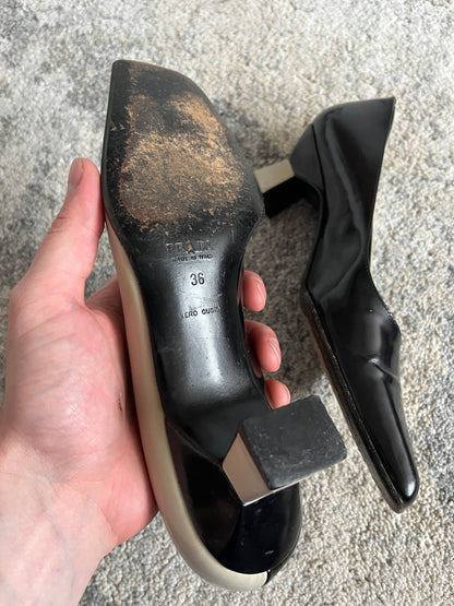 Prada SS1997 square toe heels