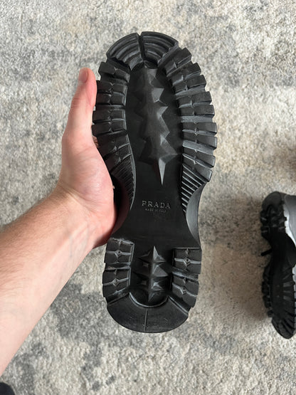 Prada FW2004 leather combats boots