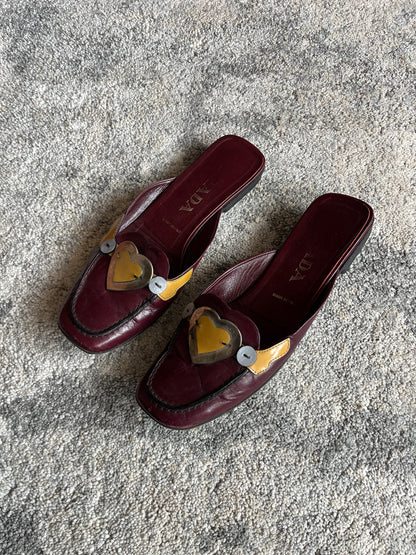 Prada 1999 leather flat mules