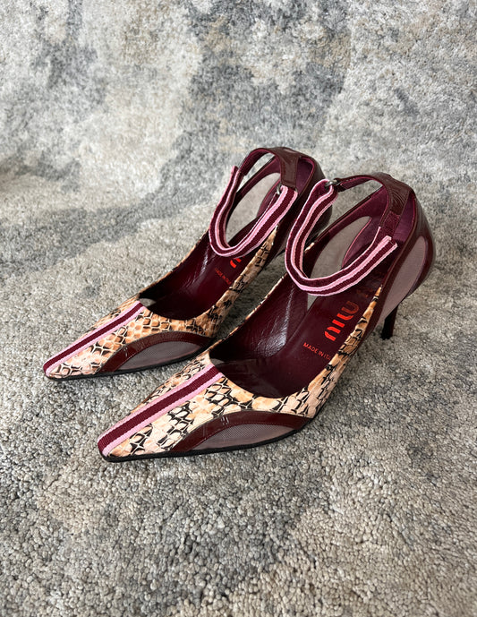 Miu Miu 1999 python leather heels
