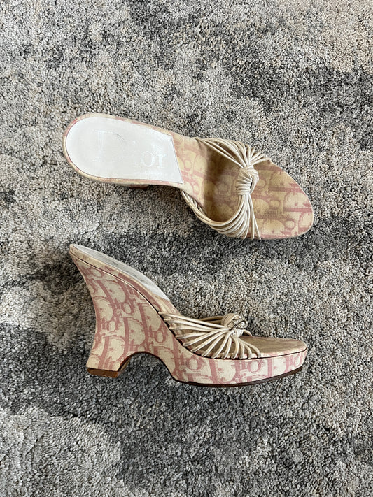 Dior 2000's cotton monogram heels