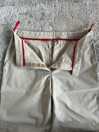 Prada 1999 cotton double knee pants