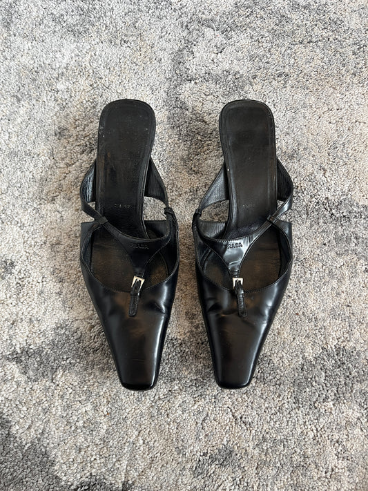 Prada 1990's leather mules