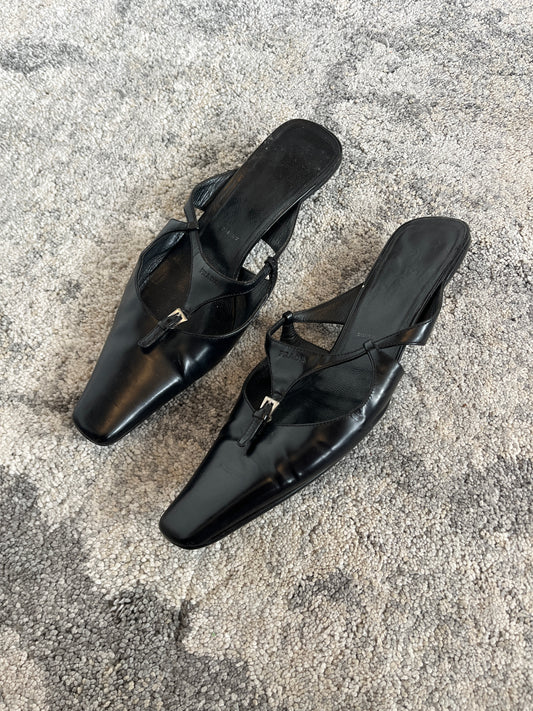 Prada 1990's leather mules