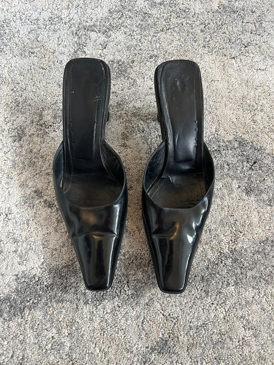 Prada 1999 leather heels mules