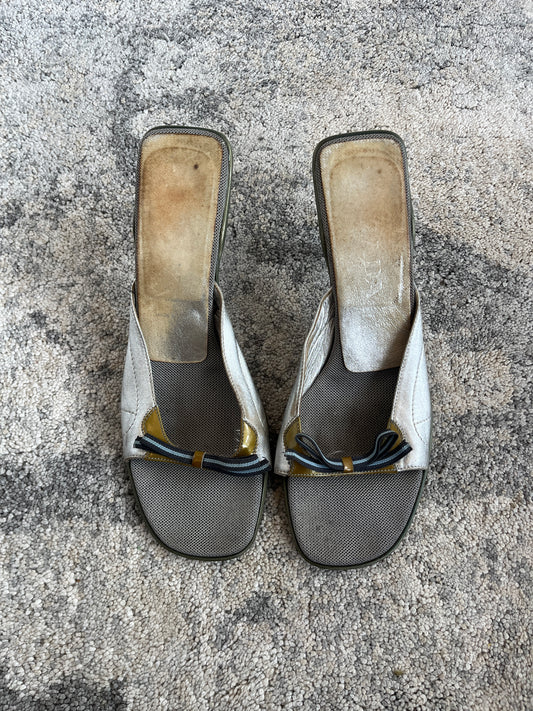 Prada SS2000 leather heels mules